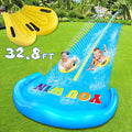 32.8FT Inflatable Water Slide with 2 Racing Lanes J3730
