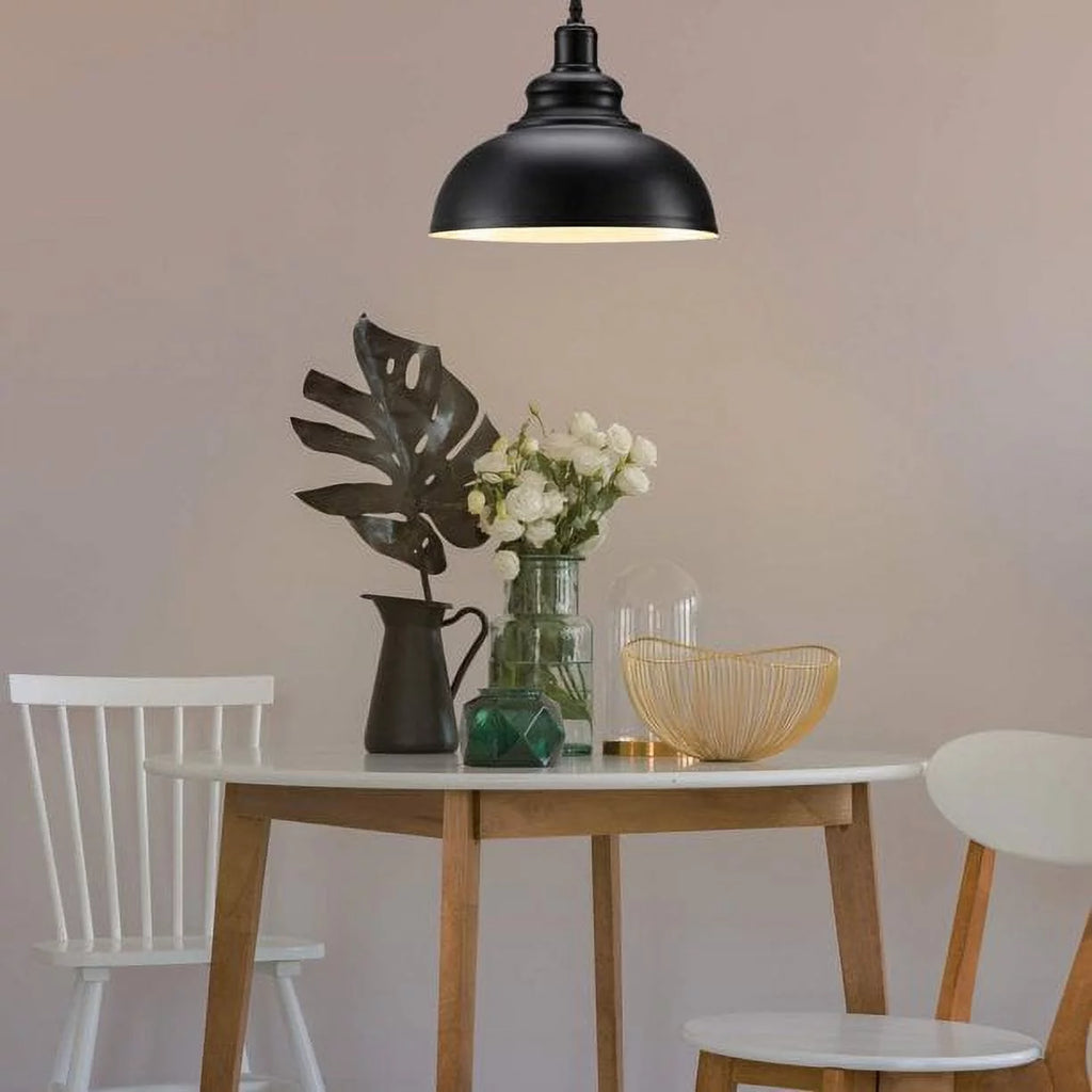 Plug in Barn Pendant Light with Cord Hanging Dome Light Fixture Y664