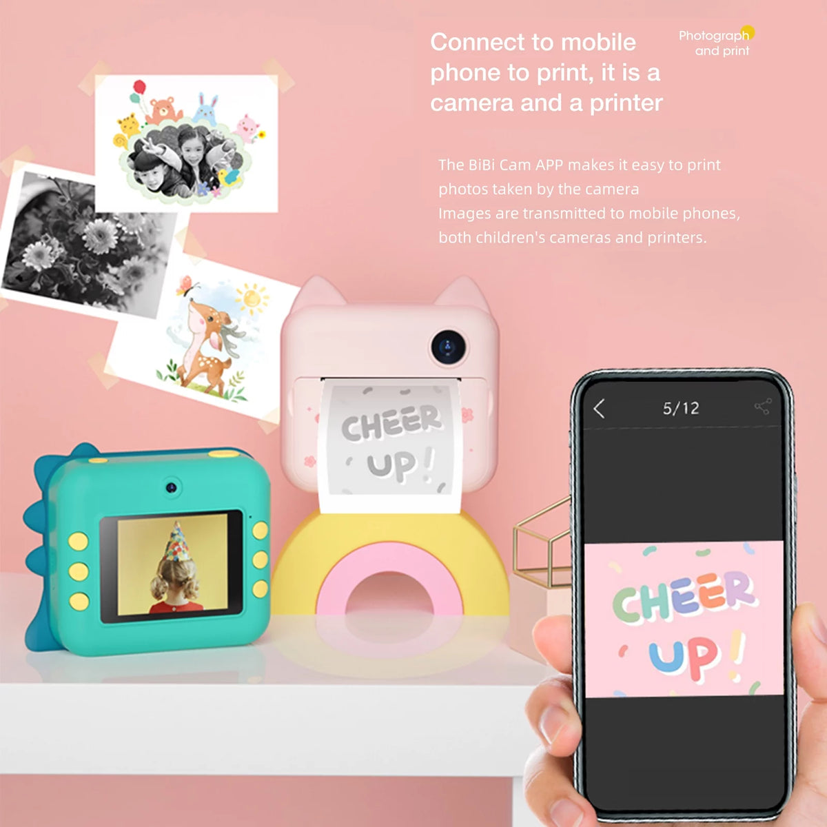32GB Instant Photo Printer 2.4 inch IPS Screen Z55040