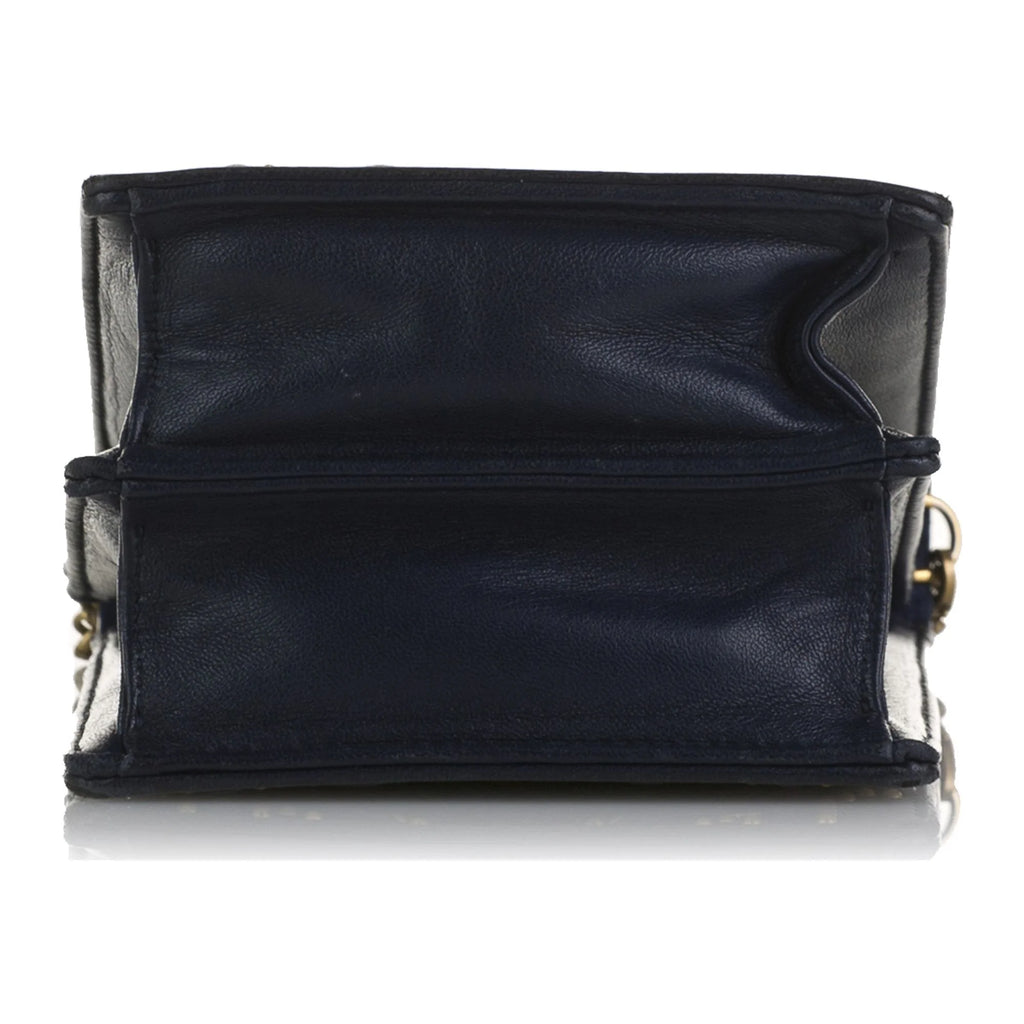 Blue Calf Leather Crossbody Bag Q173