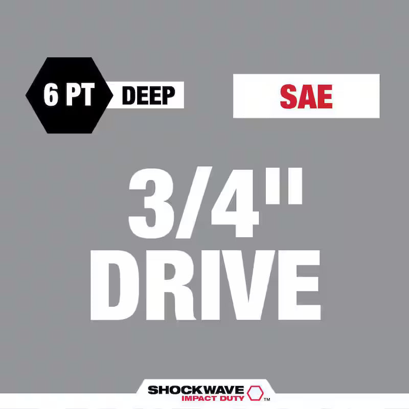 3/4 in. Drive SAE Deep Well Impact Socket Set (8-Piece) C86266
