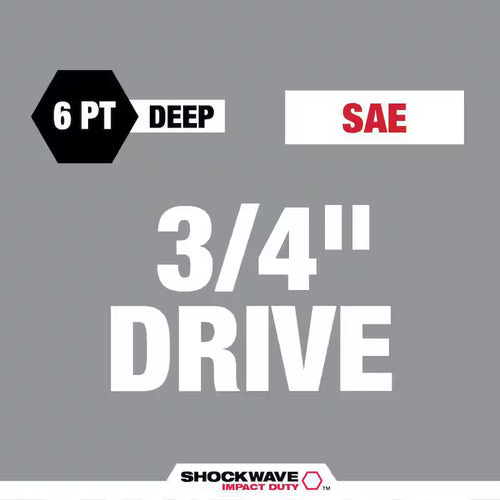 3/4 in. Drive SAE Deep Well Impact Socket Set (8-Piece) C86266