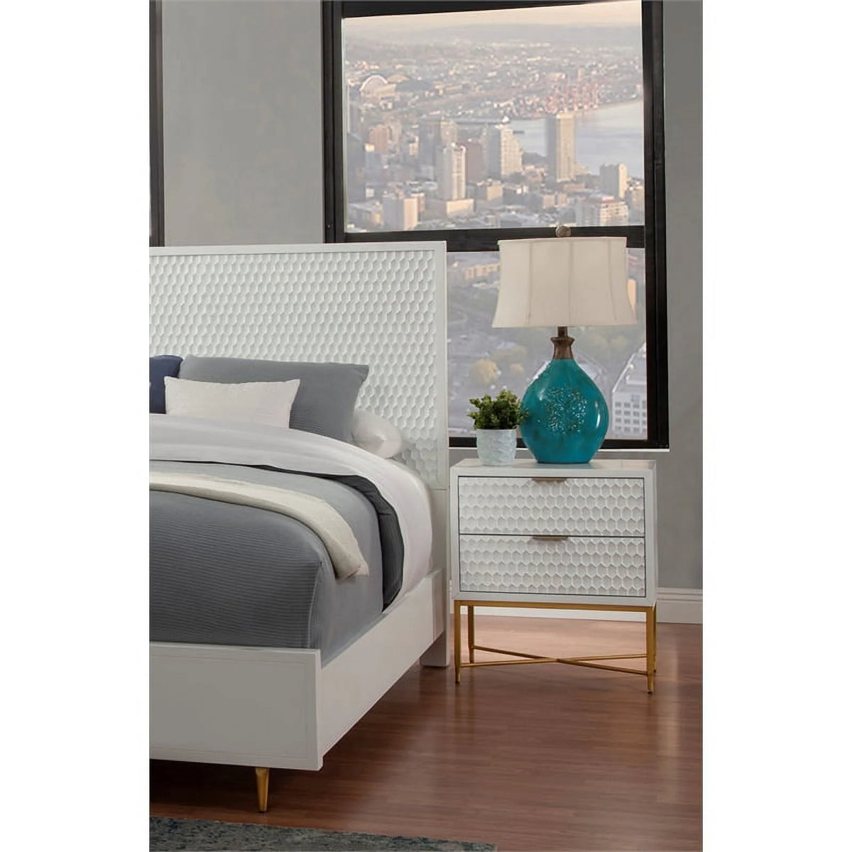 Queen Headboard & 2 Drawer Nightstand Set E7073