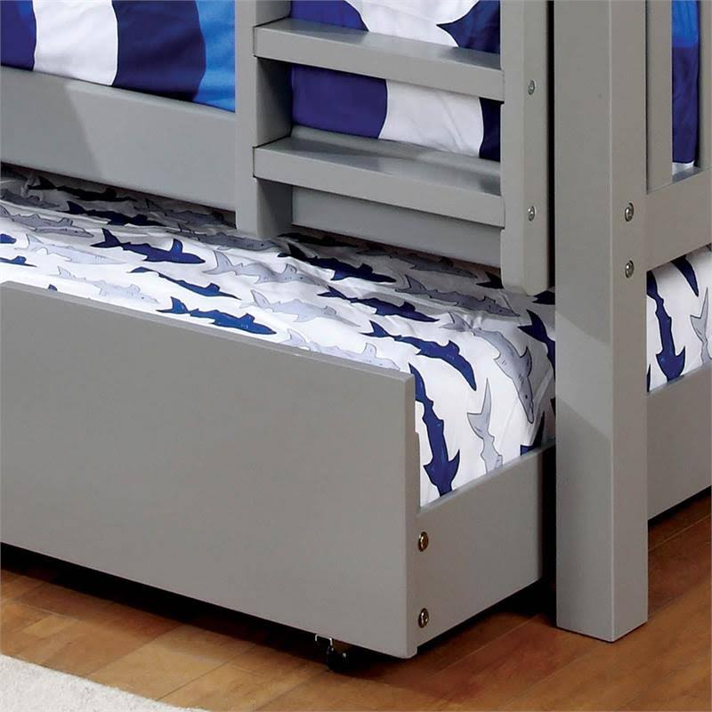 Gray Wood Twin Trundle Q58831