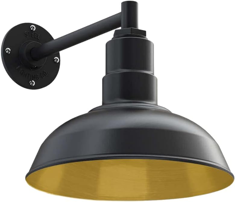 12 inch Dome Gooseneck Outdoor Wall Mounted Steel Light C4013