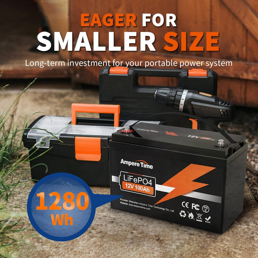12V 100Ah LiFePO4 Battery with 14.6V 10A Lithium Battery Charger B620622