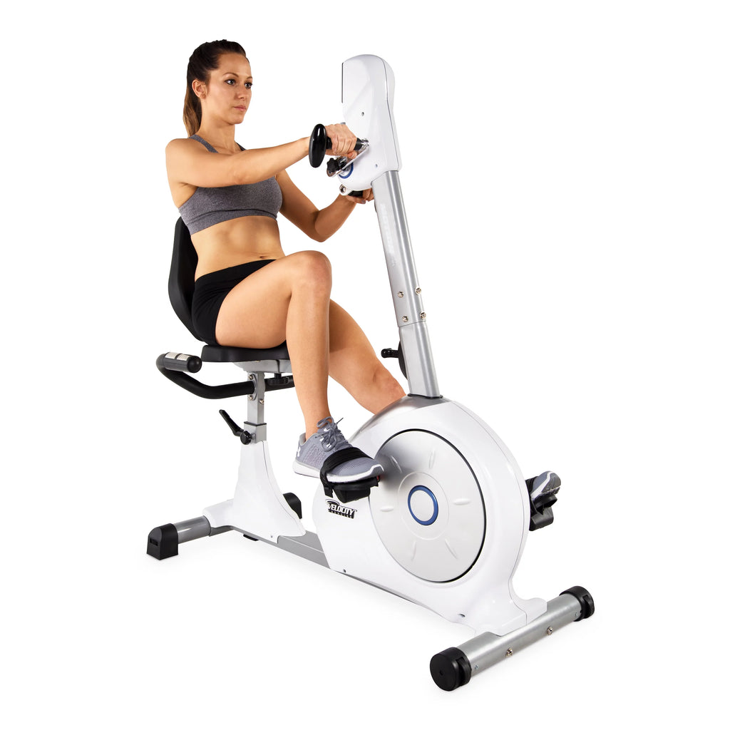 White Recumbent Exercise Bike H69215