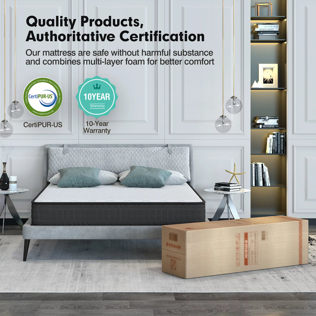 Queen Size Memory Foam Medium Firm Mattress L1665