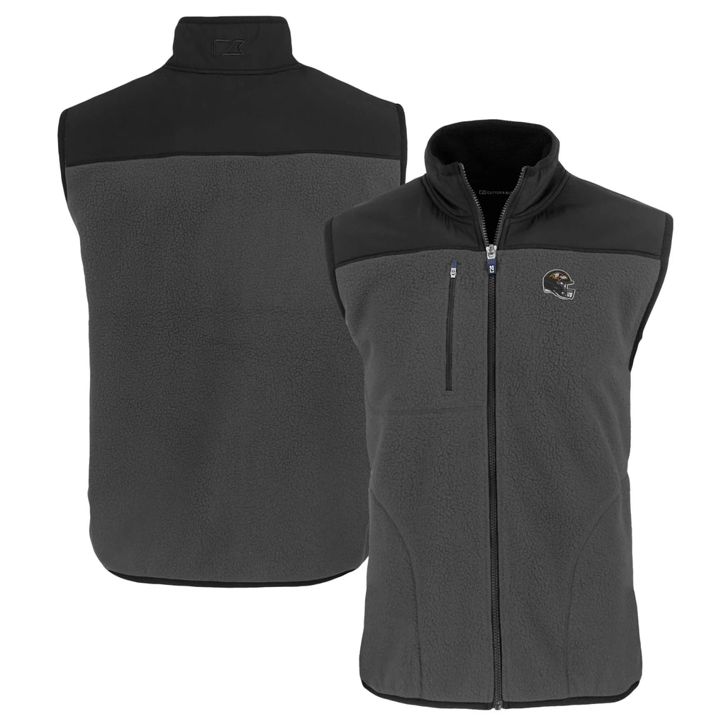 Men's Gray Fleece Full-Zip Vest V5065