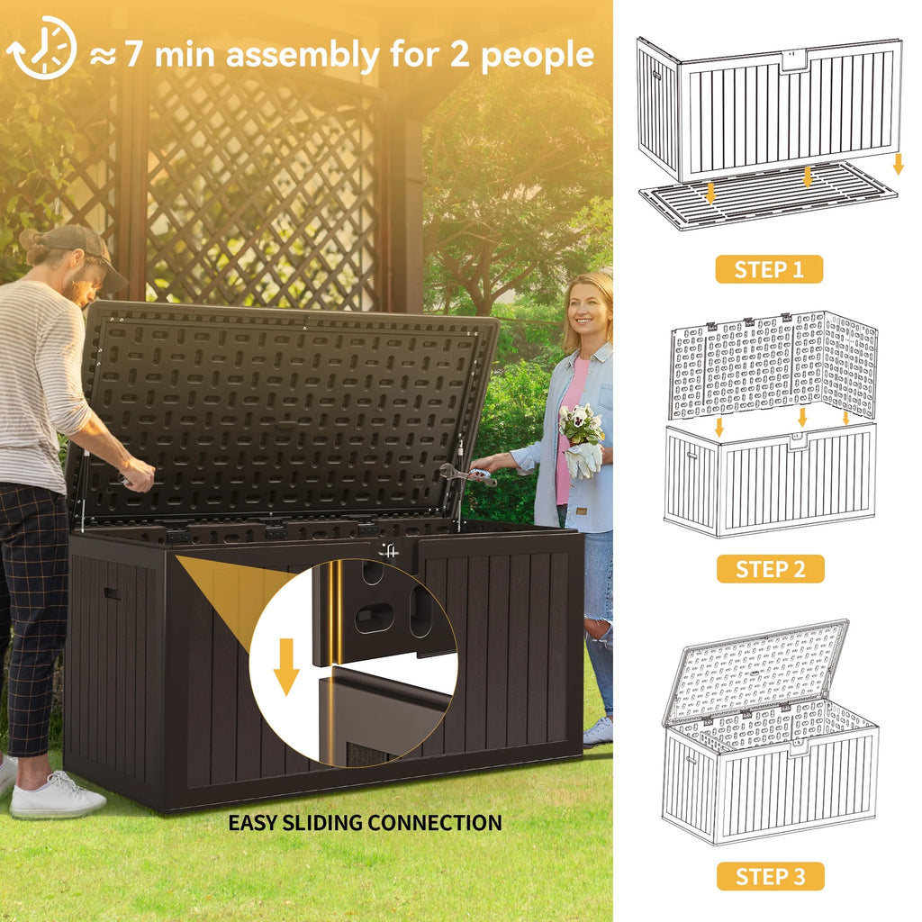 150 Gallon Waterproof Lockable Deck Box F4175