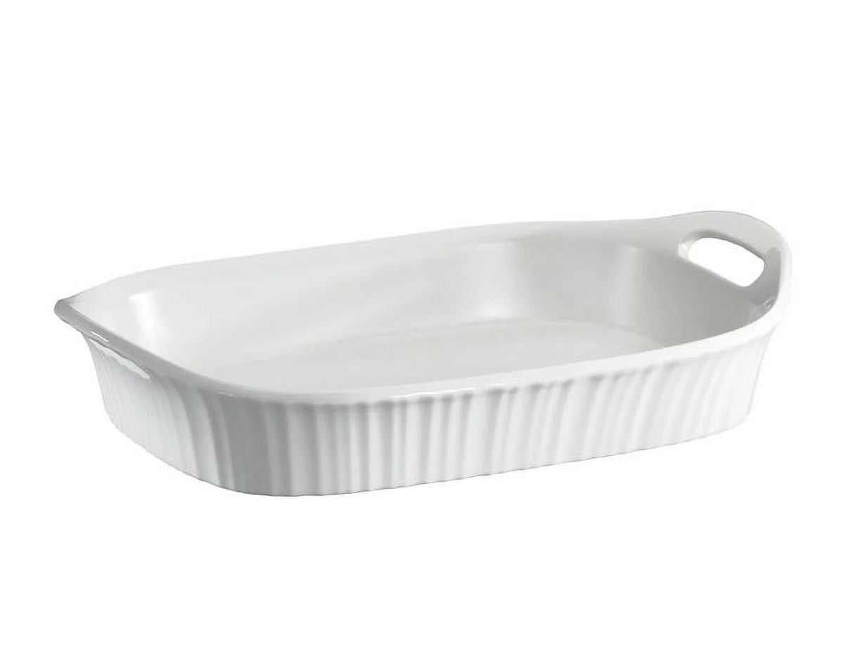 French White 3 Qt Oblong Casserole Dish M8622