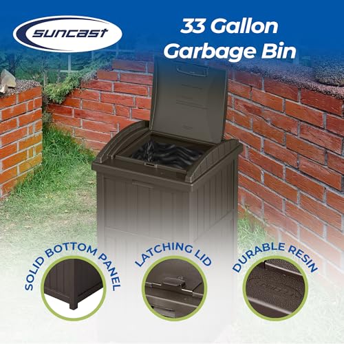 Resin 30 Gallon Outdoor Trash Container with Lid N355516