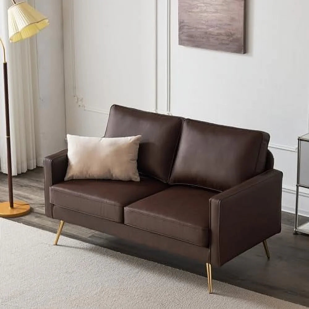 PU Leather Accent Chair with Golden Metal Legs X78578