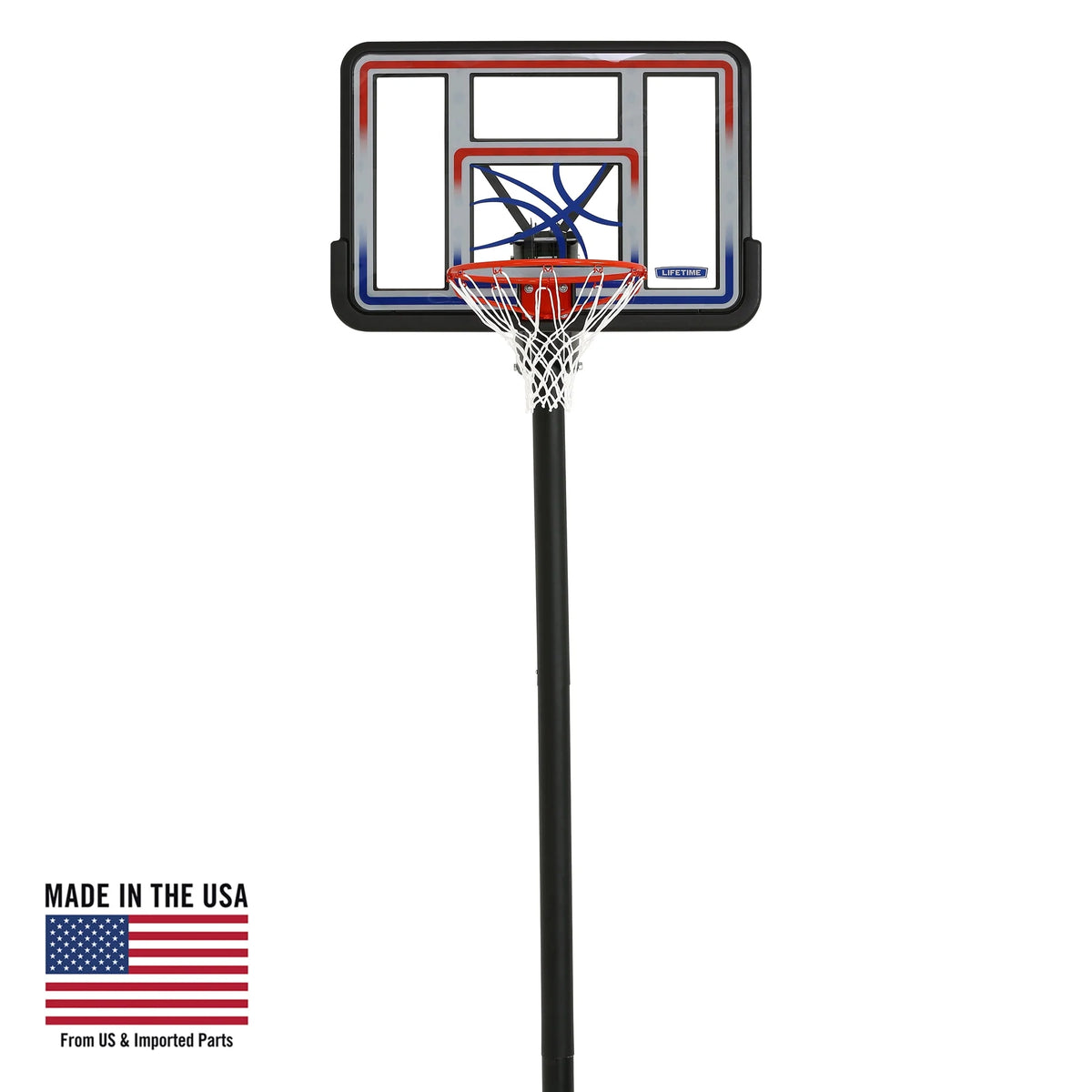 Adjustable Inground Basketball Hoop 44 inch Polycarbonate D42578