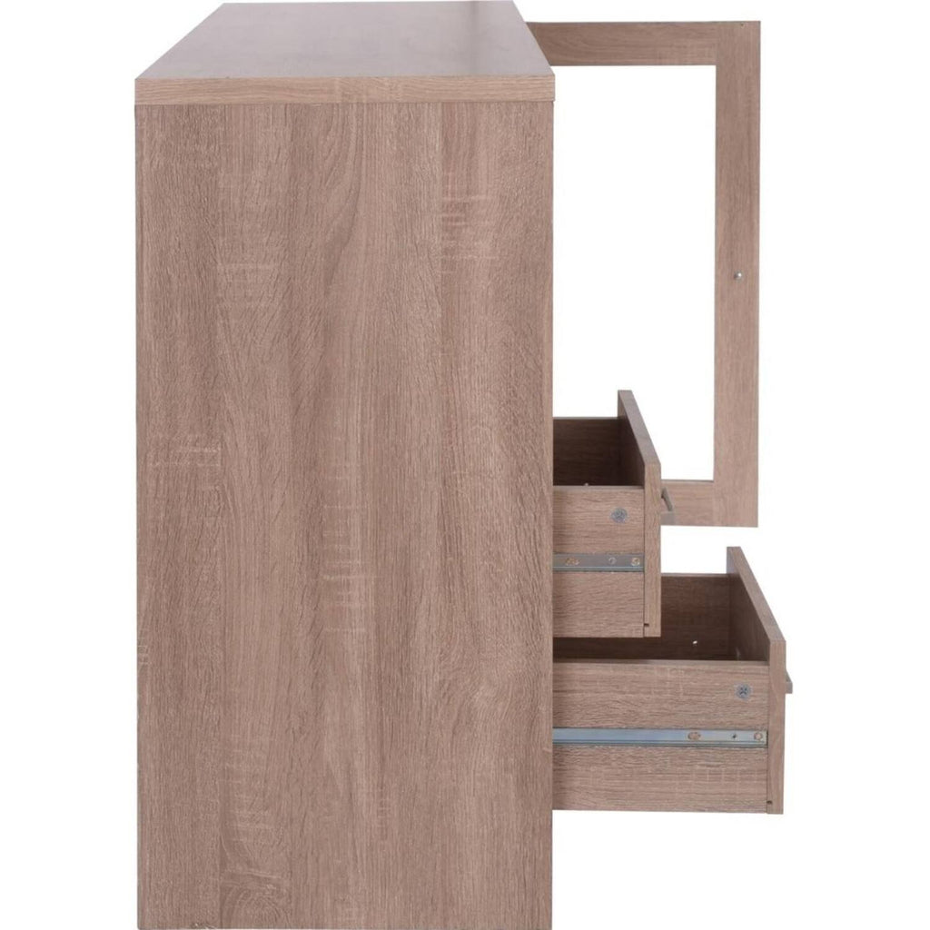 Contemporary Wooden Server with Side Door Storage Cabinets and Two Drawers Brown I860452
