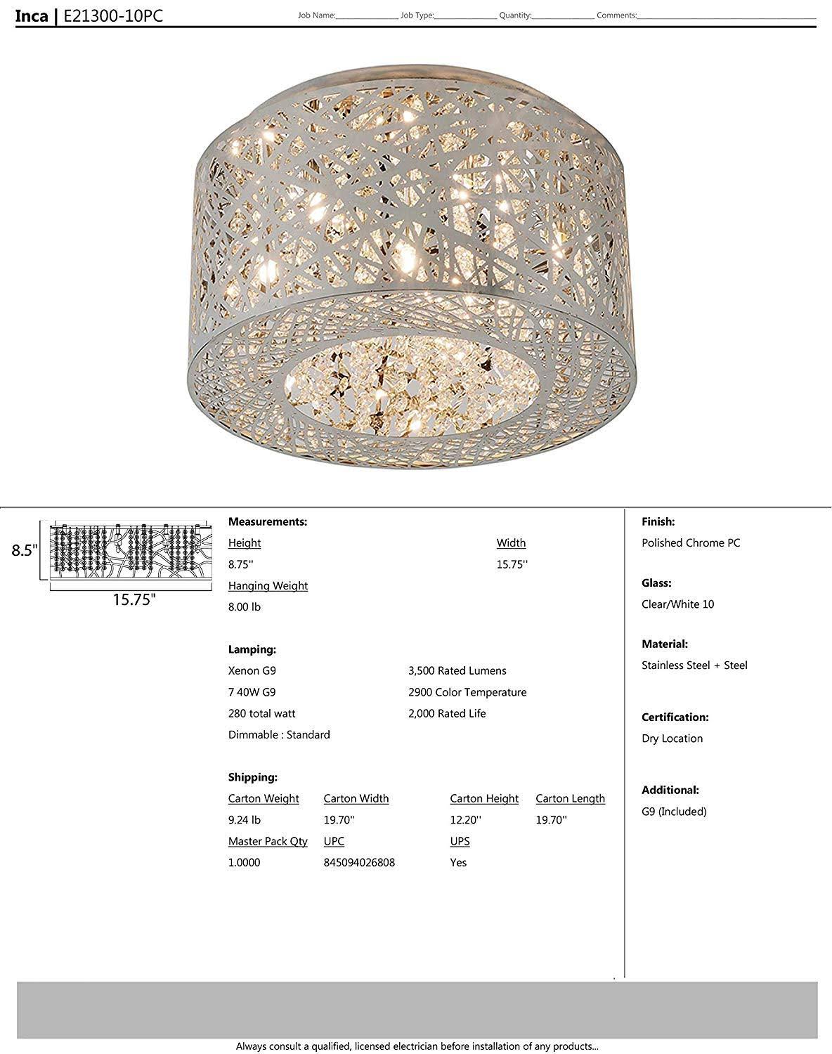 7-Light LED Flush Mount Polished Chrome K527