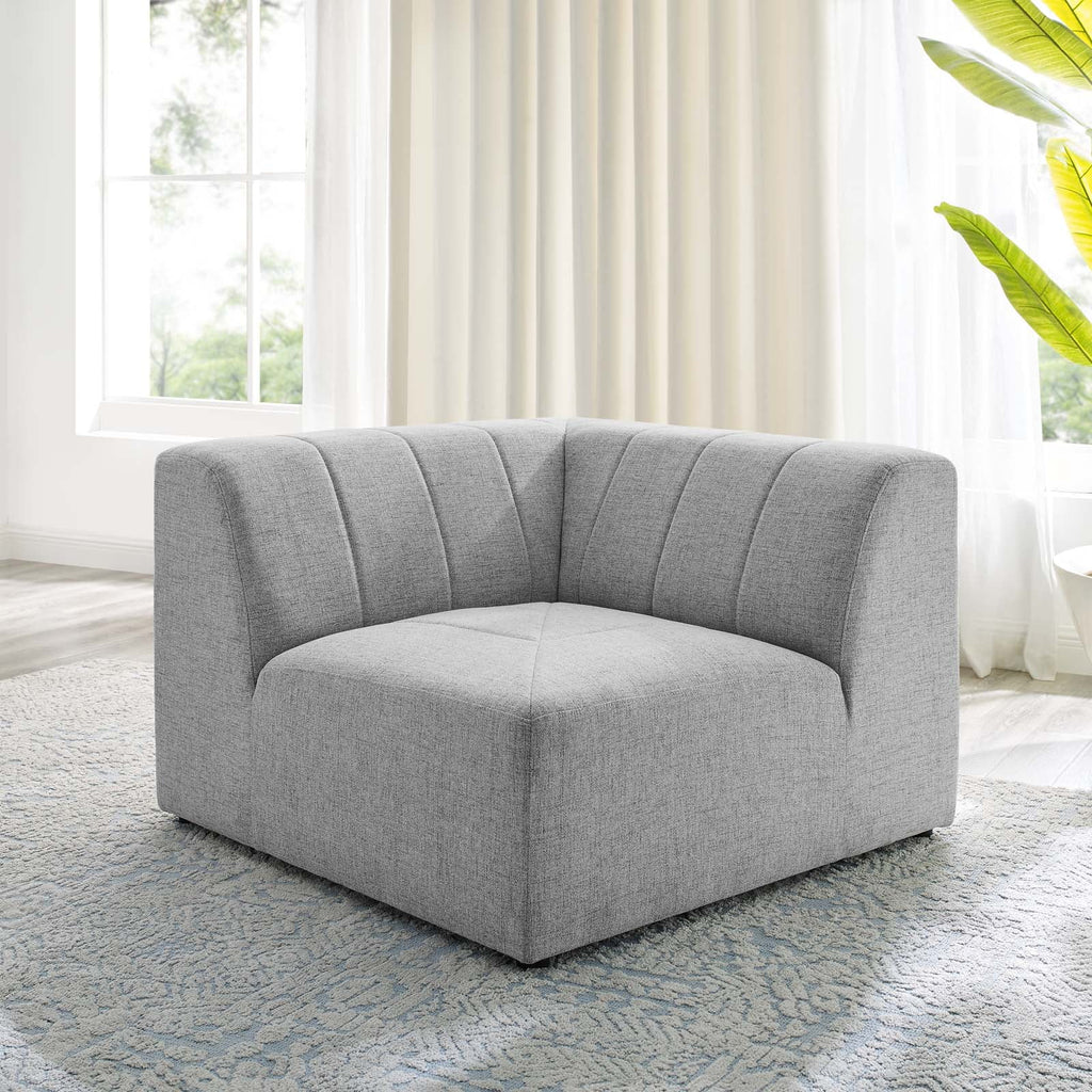 Light Gray Upholstered Fabric Corner Chair S410