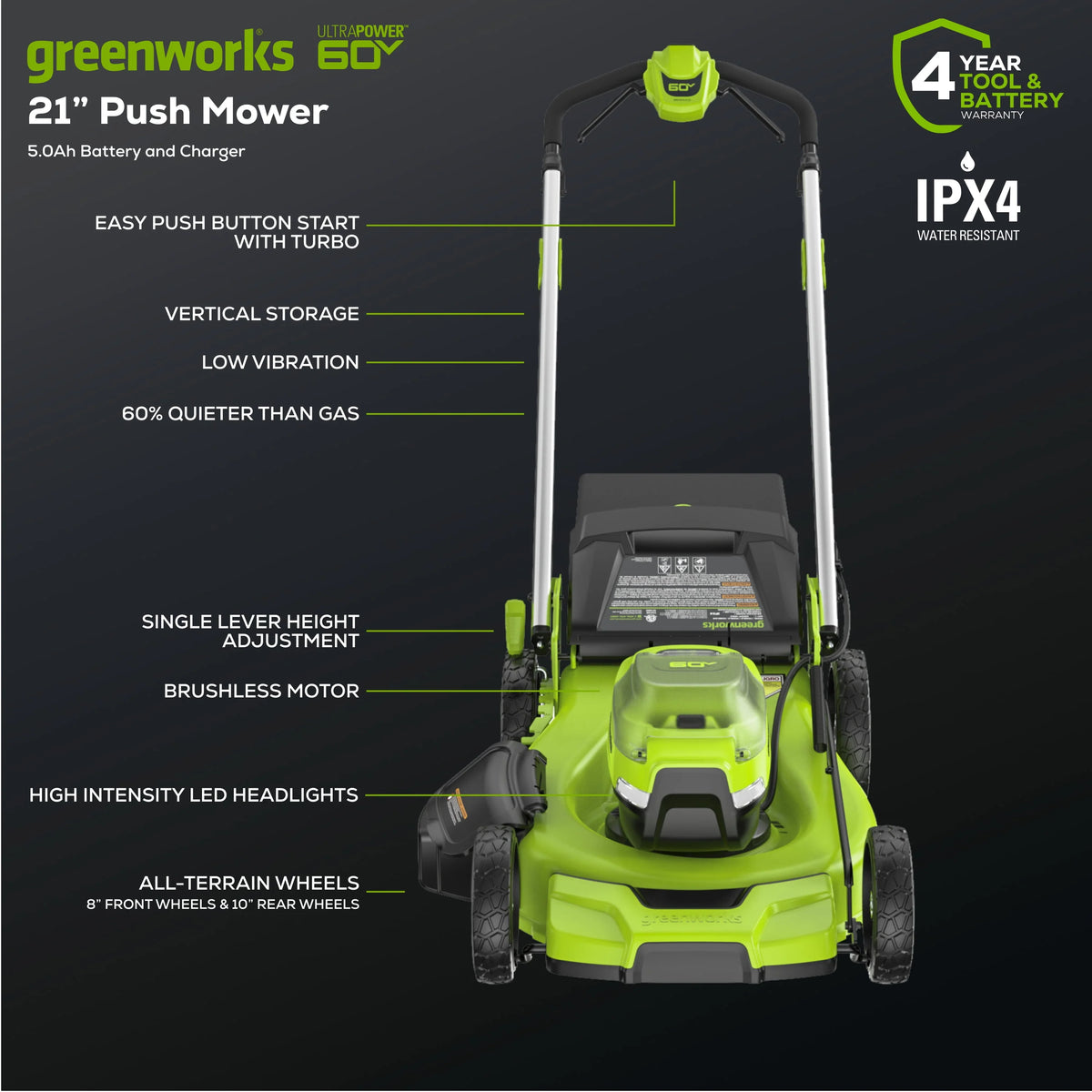 60V 21 Push Lawn Mower with Battery & Charger G99335
