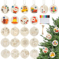 24 Pcs DIY Wooden Christmas Ornaments Painting Kit G32586