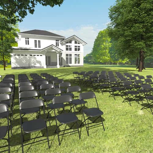 10 Pack Black Folding Chairs 350lb Capacity S190