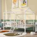 Full Size Metal House Bed Frame with Slatted Support C926350