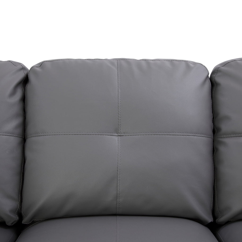 L-Shaped 3-Piece Sectional Sofa Couch, Dark Grey S2716
