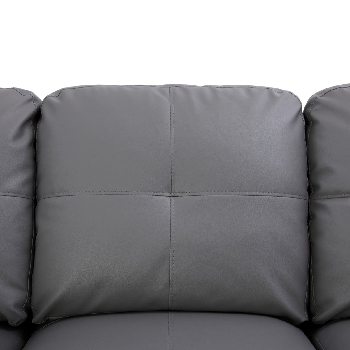 L-Shaped 3-Piece Sectional Sofa Couch, Dark Grey S2716