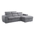 Gray 2-Piece Fabric Sectional with Pull-Out Bed N3457