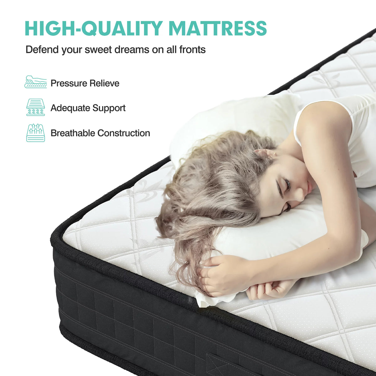 Queen Size Memory Foam Medium Firm Mattress L1665