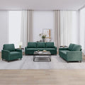 Dark Green Velvet 3 Piece Sofa Set with Cushions F54666