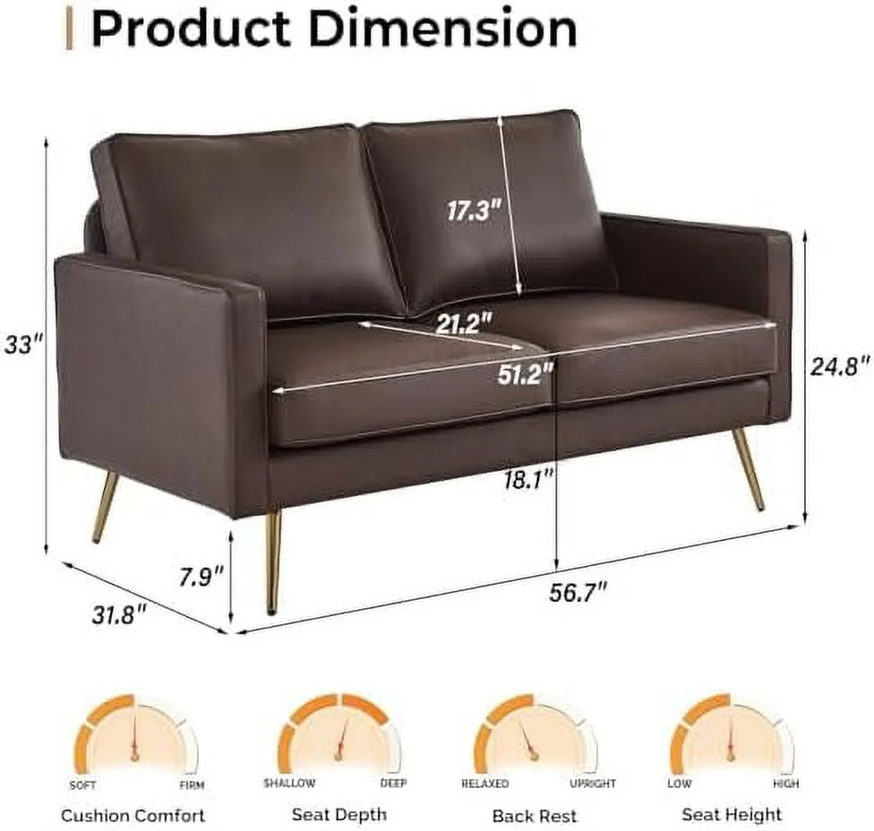 PU Leather Accent Chair with Golden Metal Legs X78578