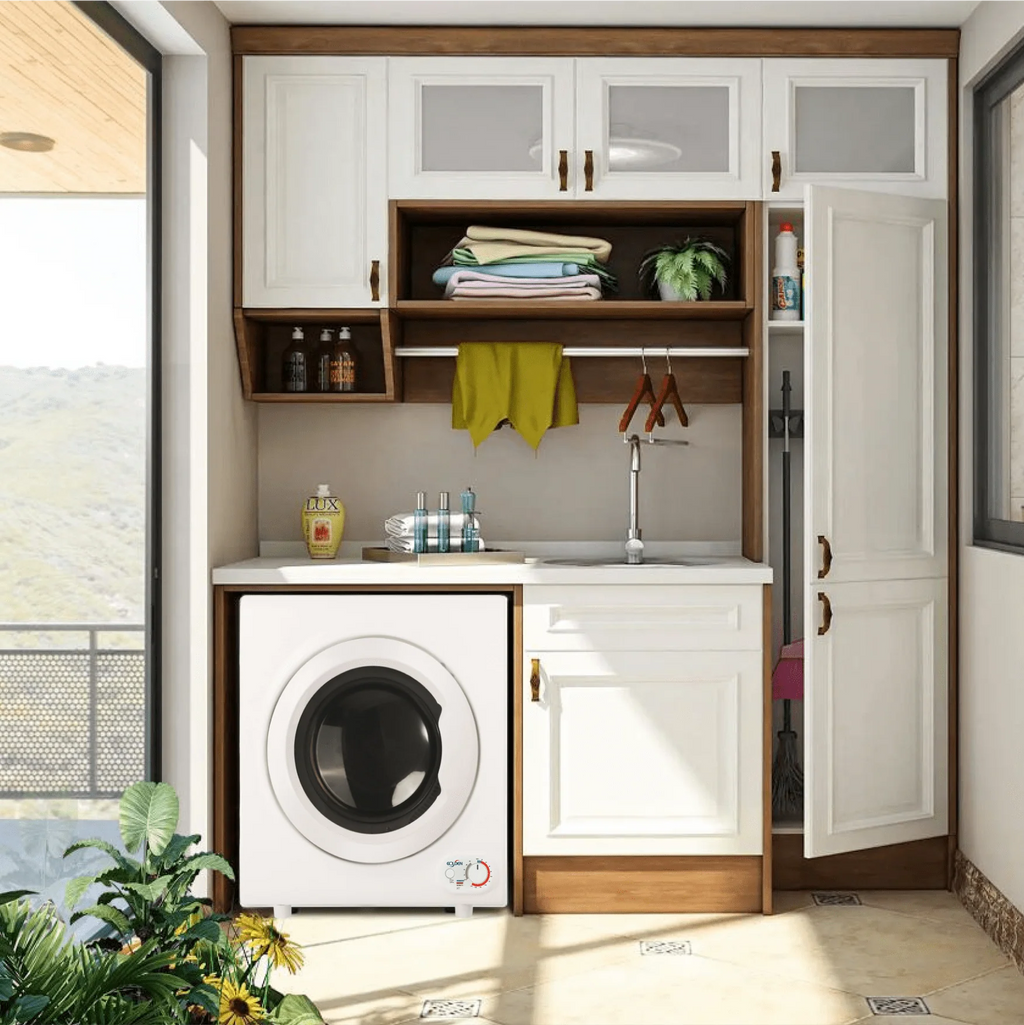 White 2.65 Cu ft. Portable Electric Stainless Steel Clothes Dryer O44392