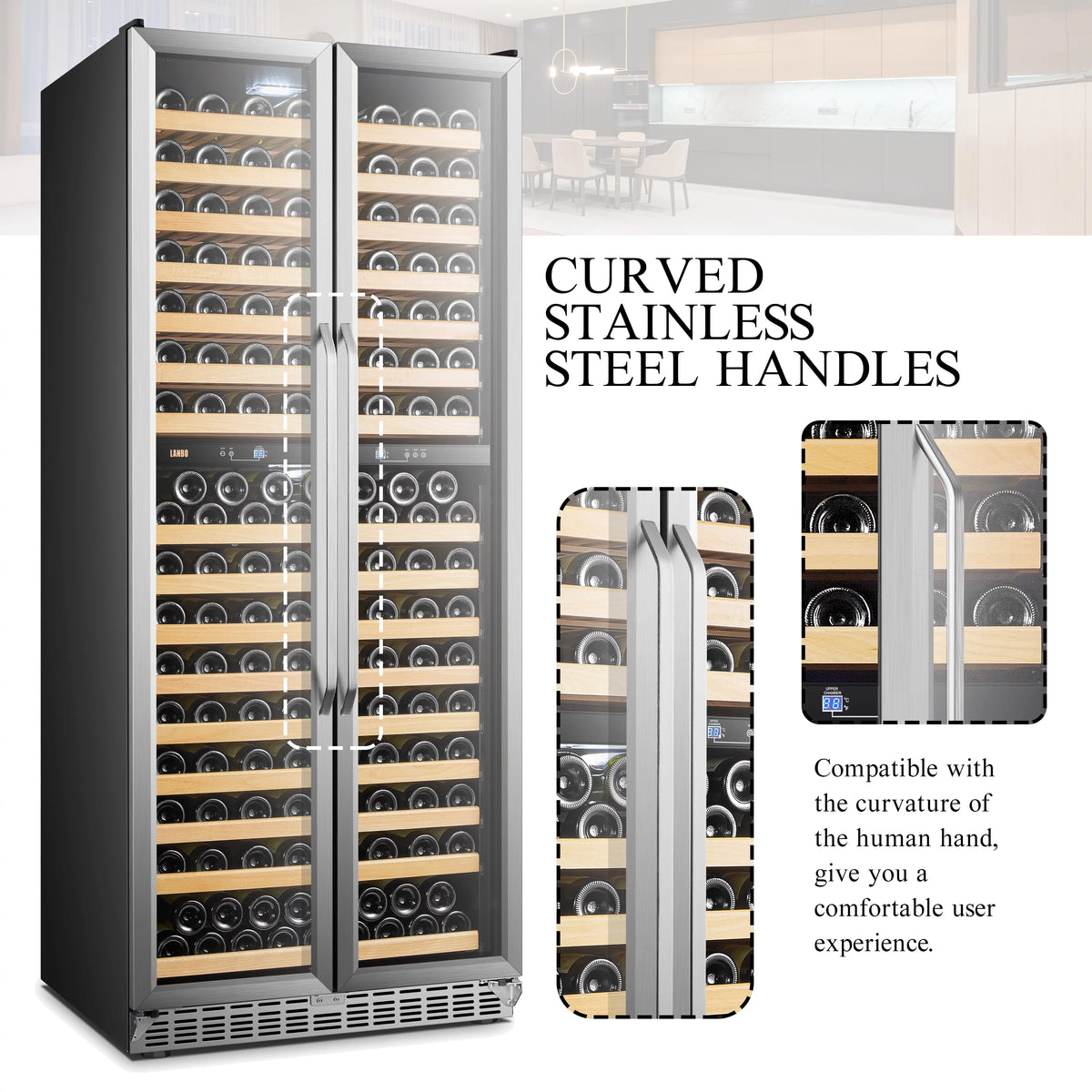 32 inch 287 Bottle Dual Zone Compressor Wine Refrigerator E280