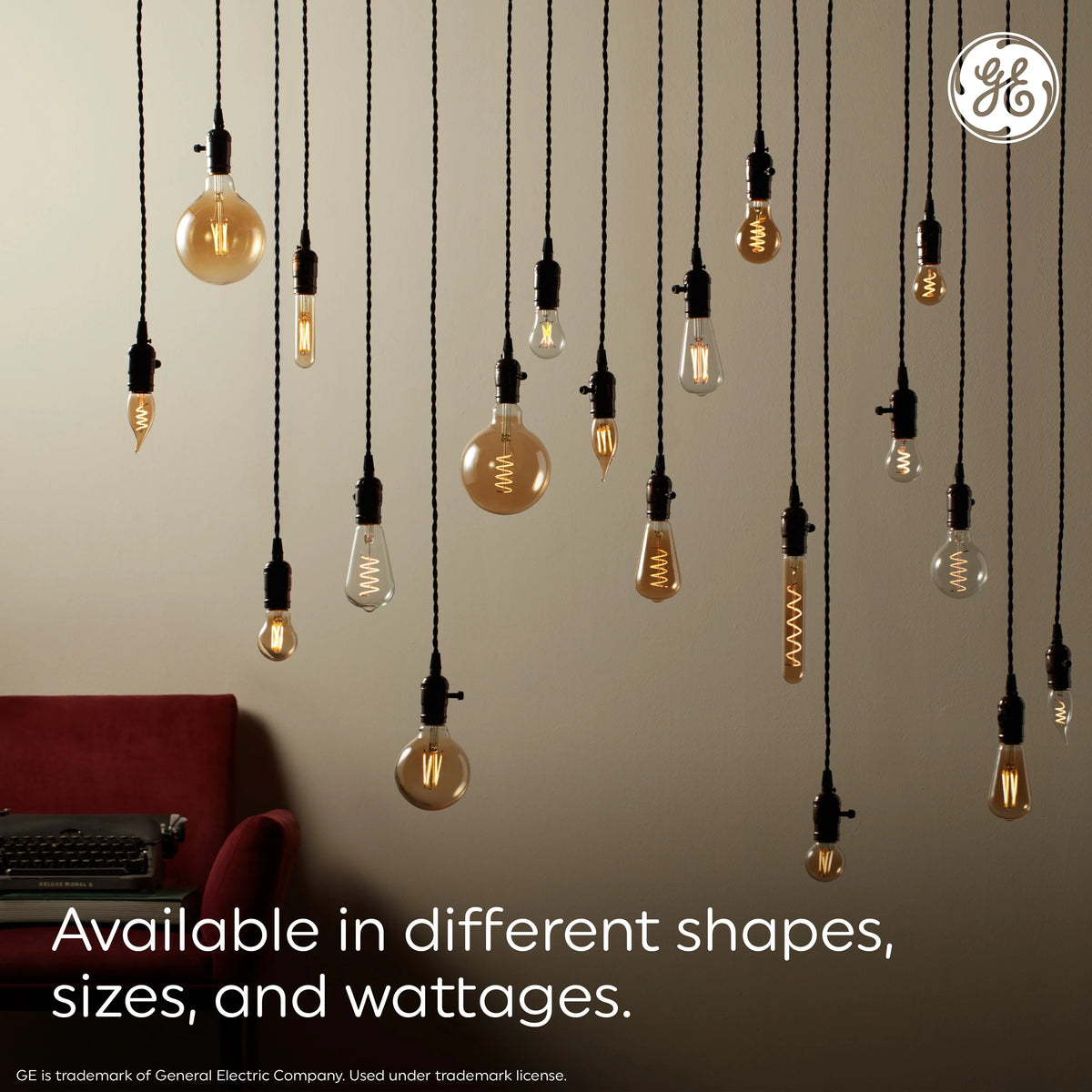 Vintage Style LED Edison Light Bulbs, Clear Glass, 2pk B9285