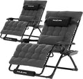 Oversized Zero Gravity Chair Set of 2 Dark Gray V6423
