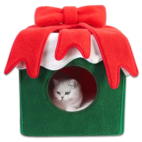 Christmas Cat House Cat Bed Cat Tree Decor Indoor Cat Tent Cave B661368