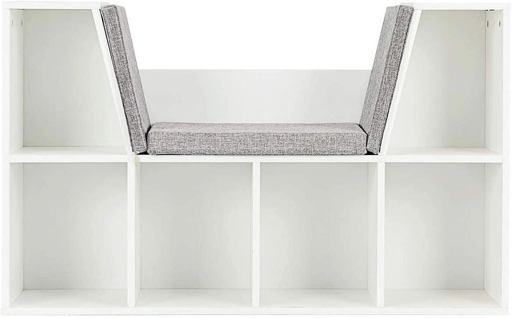 Kids Bookcase with Cushioned Reading Nook L6601