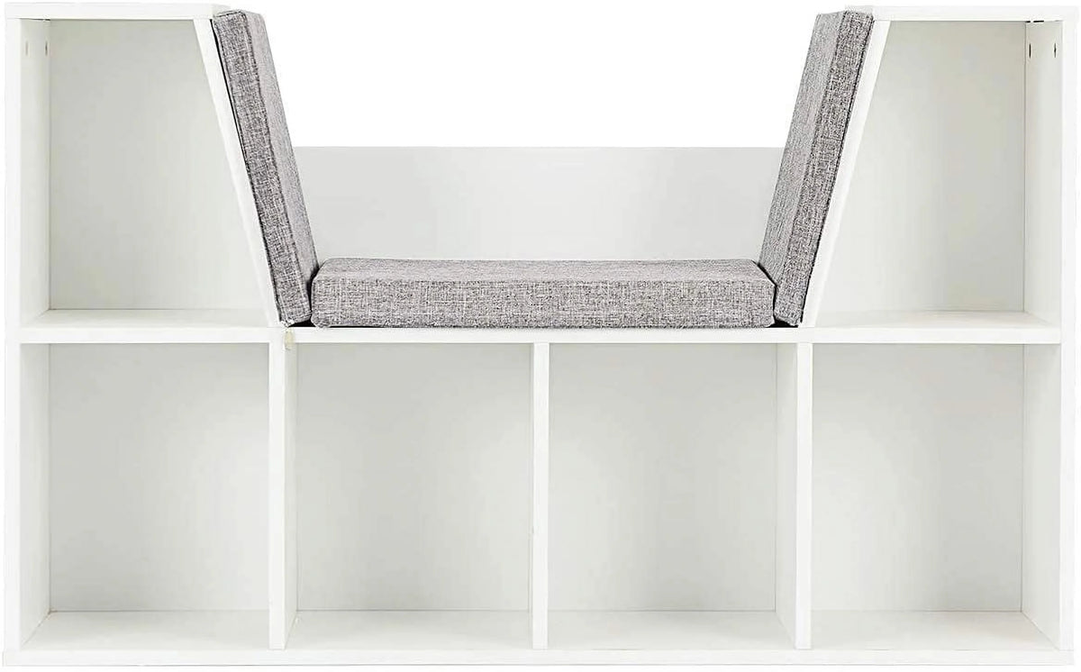 Kids Bookcase with Cushioned Reading Nook L6601