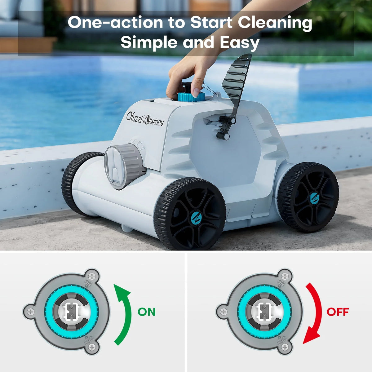 Cordless Robotic Pool Vacuum Cleaner White U698343
