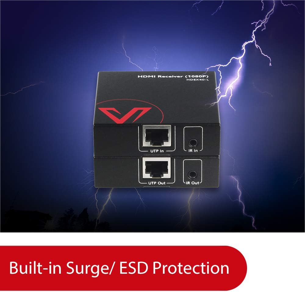 HDMI Extender Over Cat5e/6/6a/7 up to 1080P@60Hz 164ft/50m with IR Remote Control Pack of 2 E470
