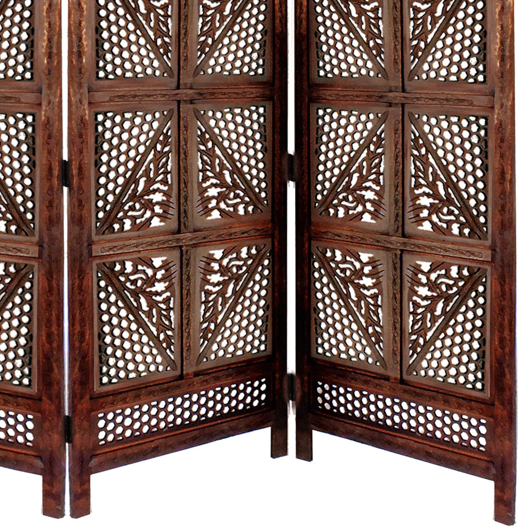 Traditional Four Panel Wooden Room Divider H56532