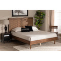 Ash Walnut Finished Wood Full Size Platform Bed T46462