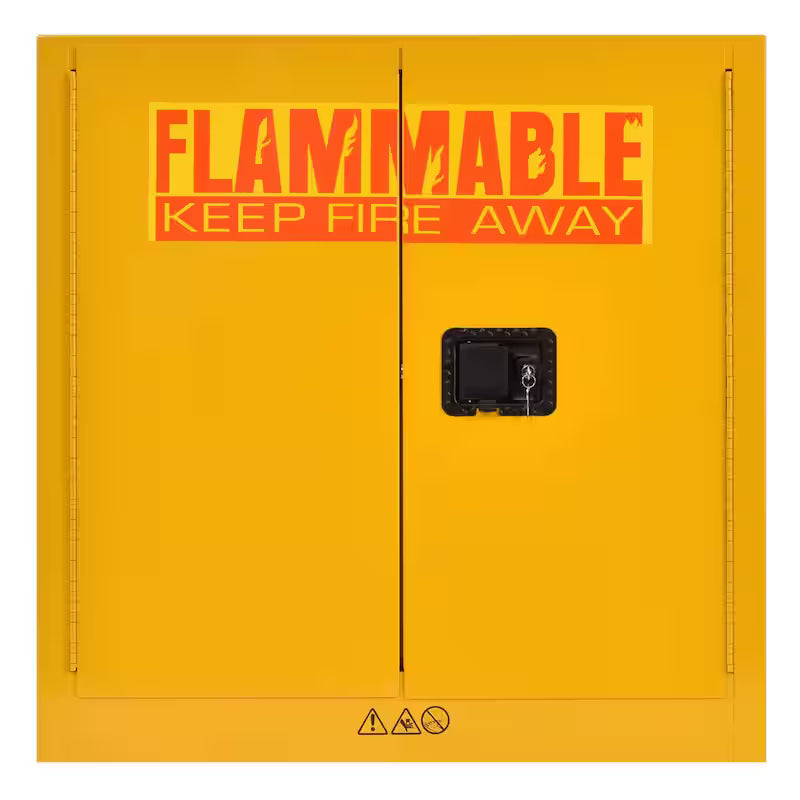 Yellow Steel Freestanding Flammable Liquid Storage Cabinet L482