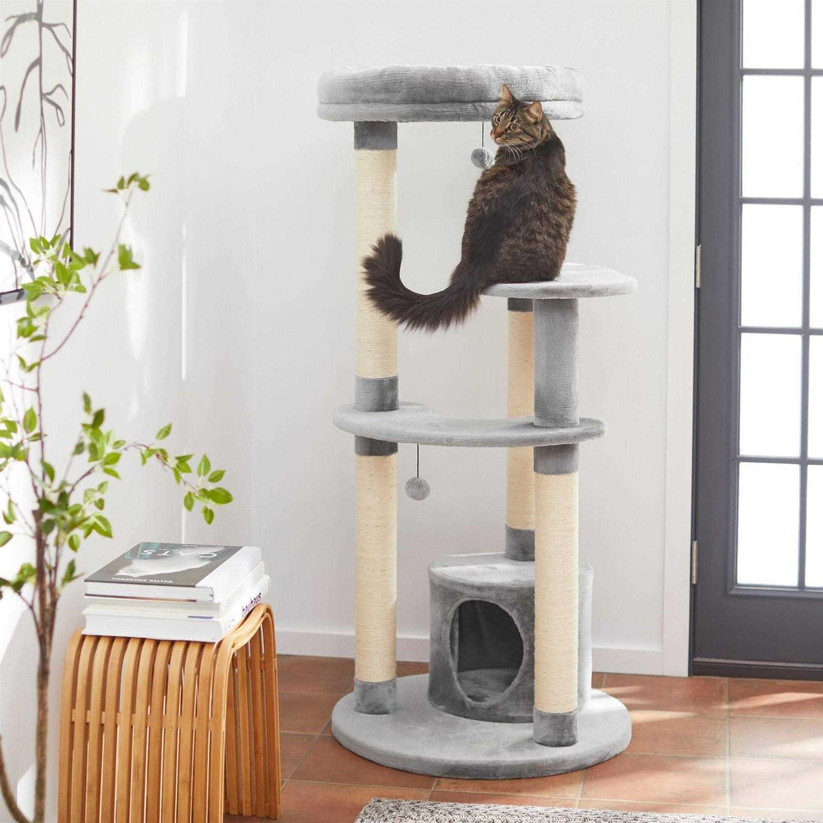 59.5-in Faux Fur Cat Tree Condo V813