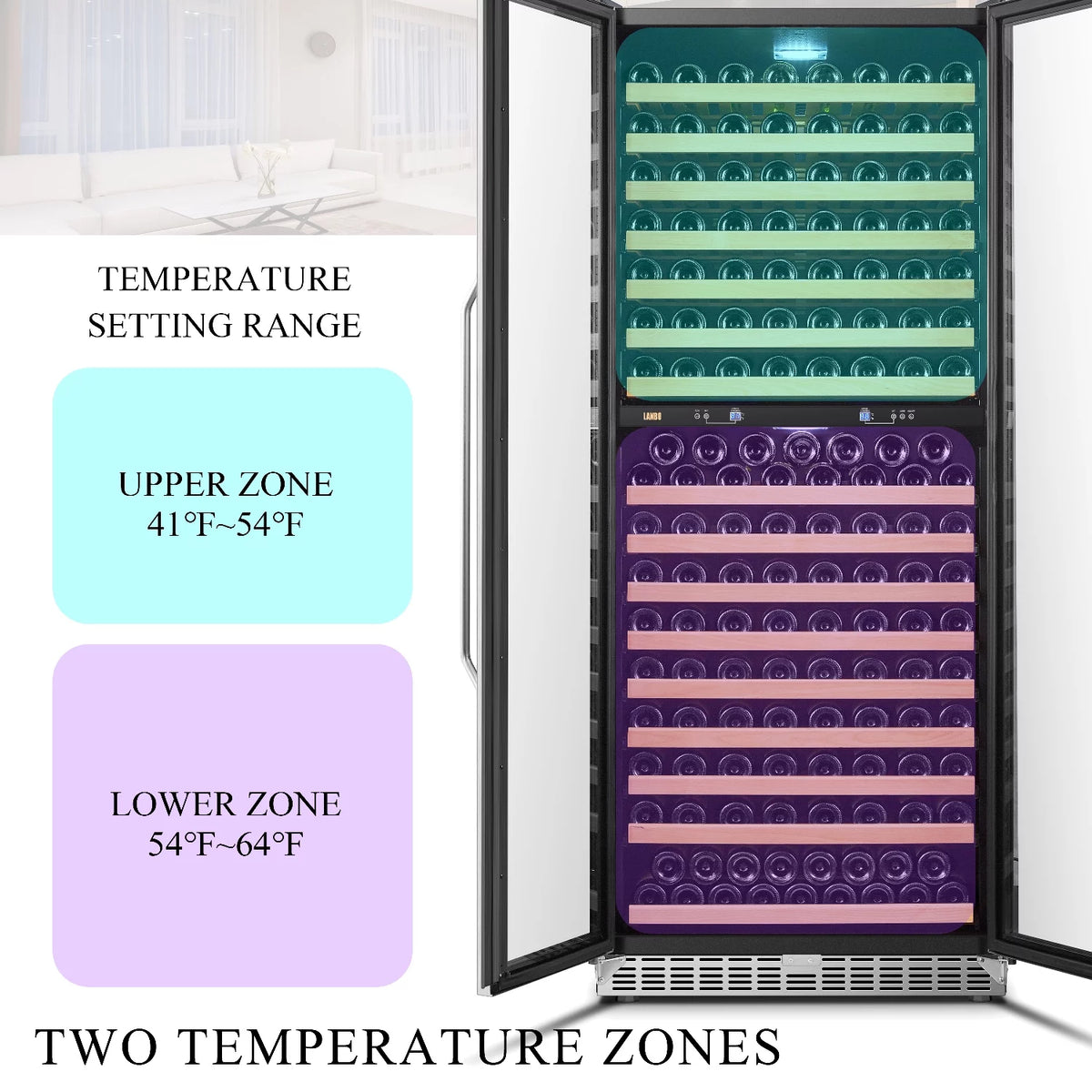 32 inch 287 Bottle Dual Zone Compressor Wine Refrigerator E280