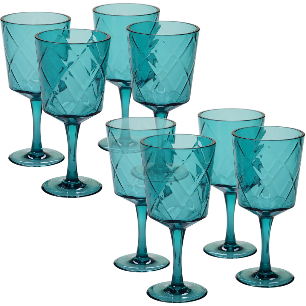 Teal 8 Piece 13 oz. Goblet Set S231490