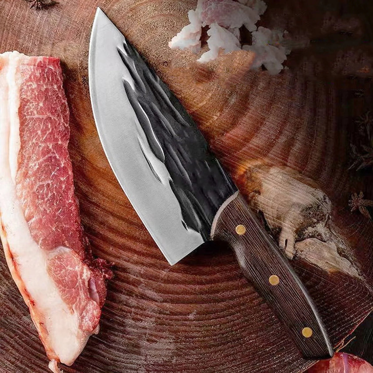 Hammered Damascus Stainless Steel Slicing Knife B200