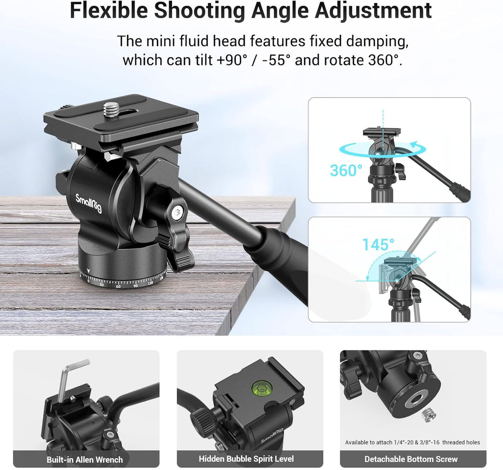 Aluminum Video Tripod Monopod with Fluid Head Q302850