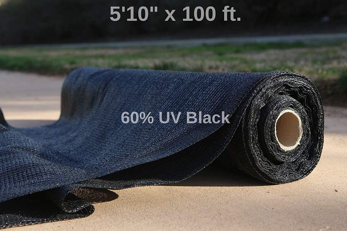 5'10 x 100 ft. Black 60% Shade Cloth T97845
