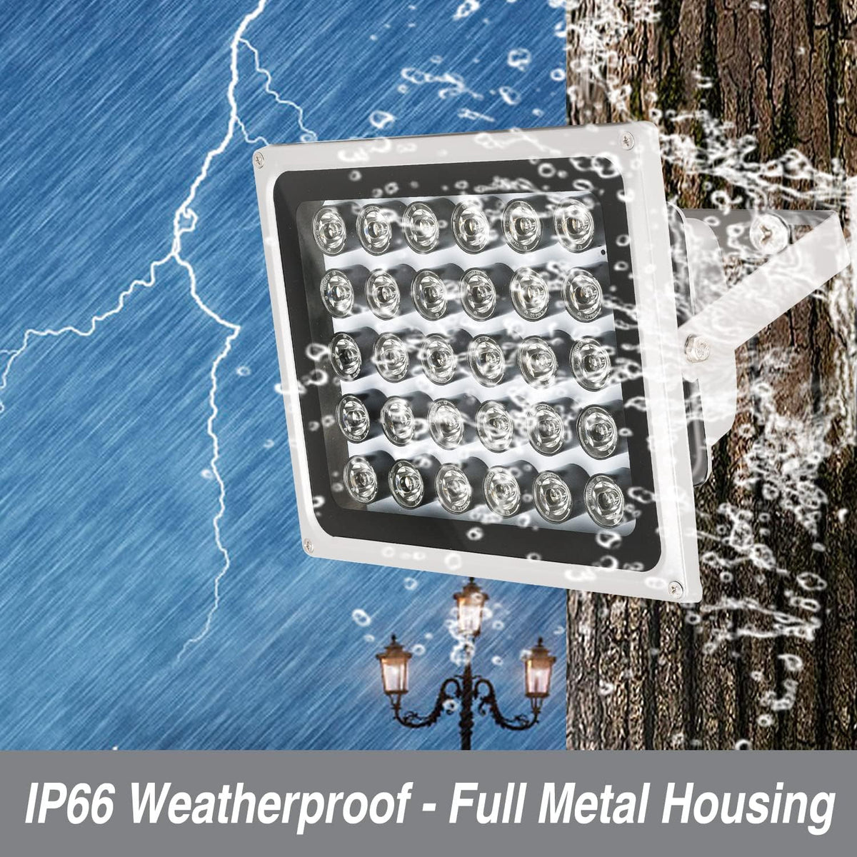IR Illuminator 850nm 30-LEDs Waterproof Metal Housing N926